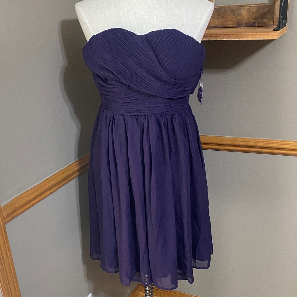 TEVOLIO Purple Chiffon Strapless Formal dress size 2